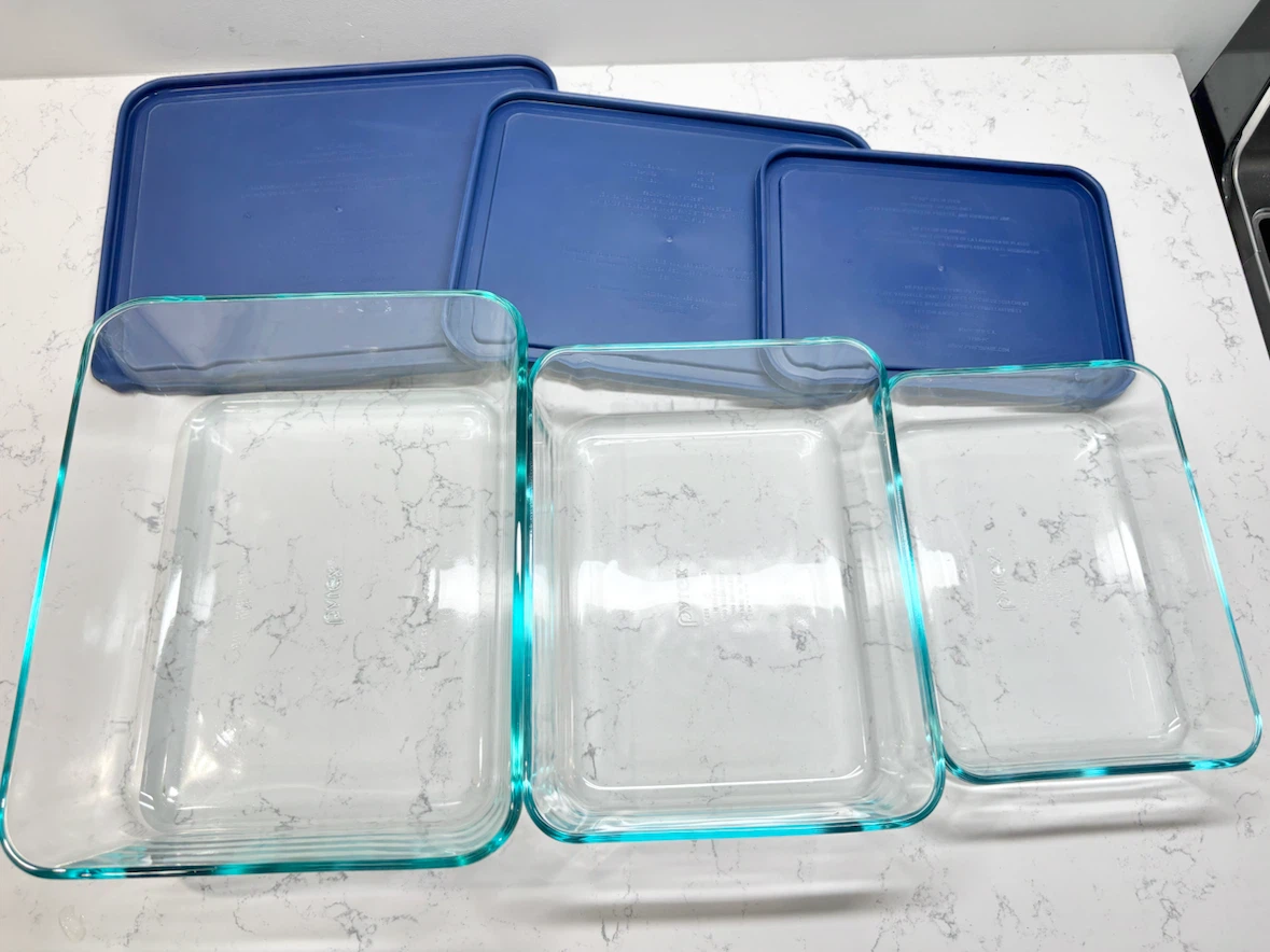 Pyrex Glass Storage Set, 3 Pieces - photo 3