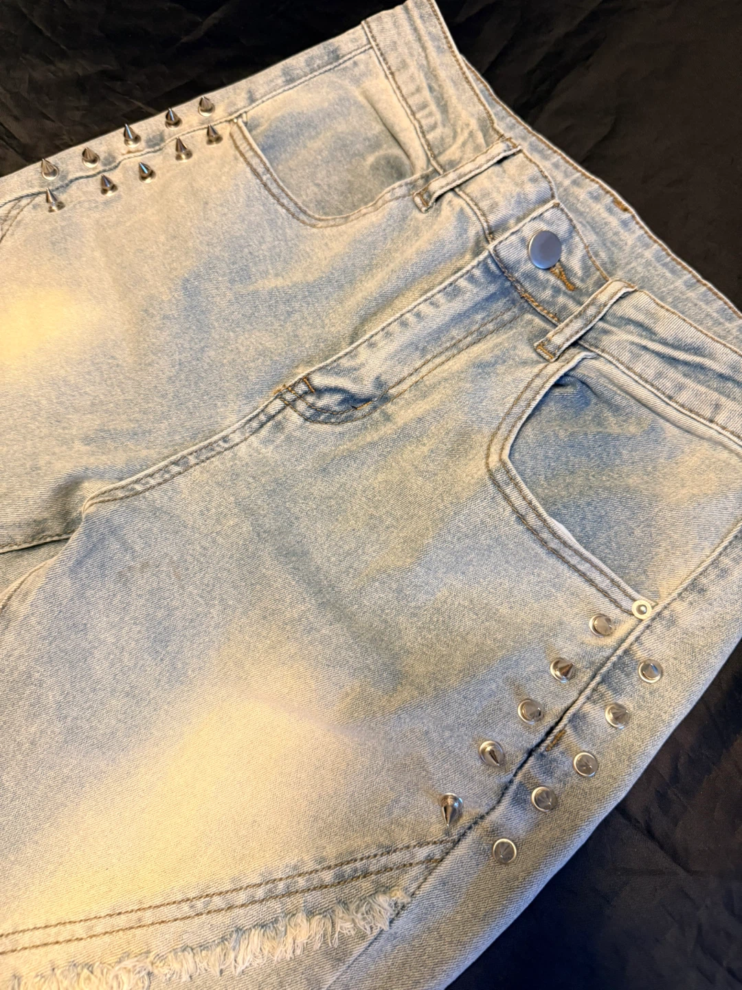 Y2K Studded Light Wash Flared Jeans - photo 2