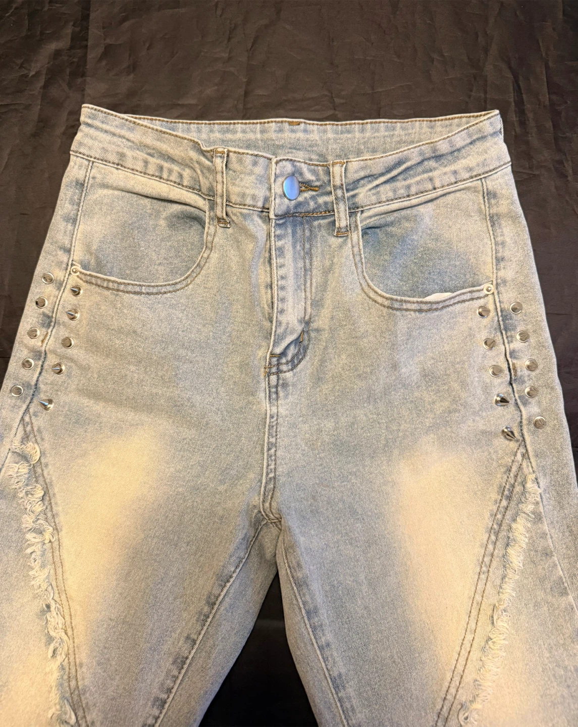 Y2K Studded Light Wash Flared Jeans - photo 4