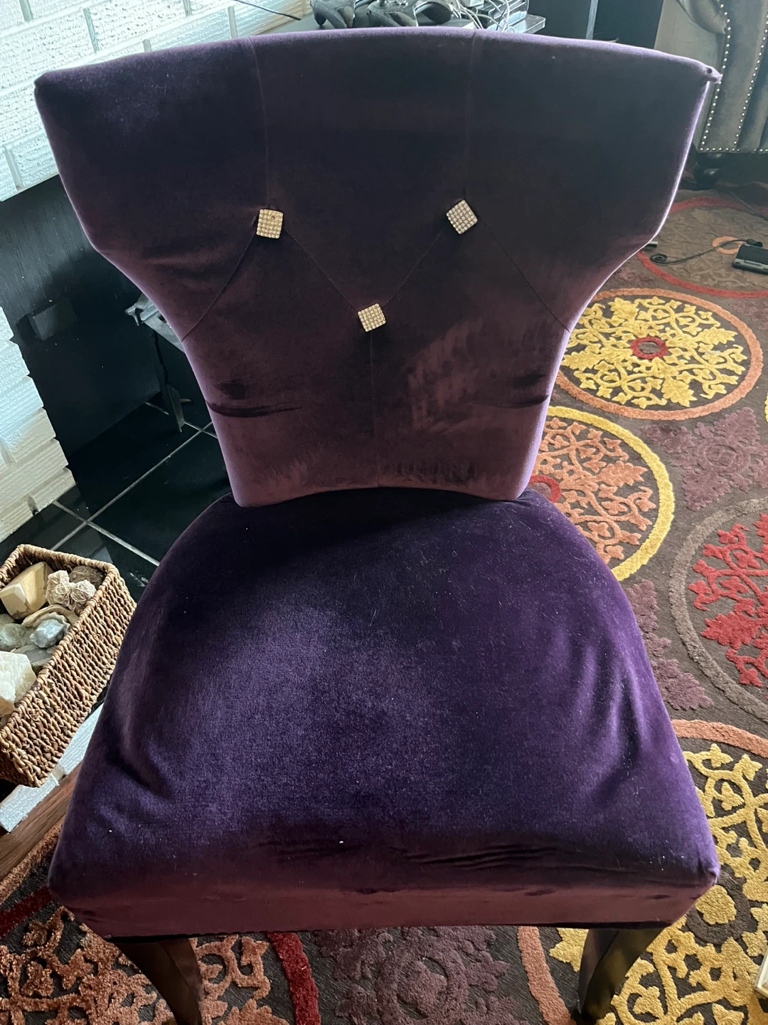 Purple Velvet Accent Chair - photo 2