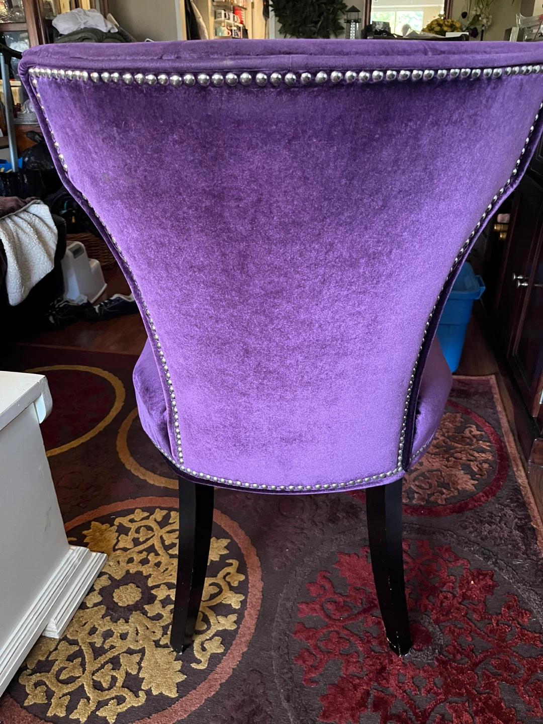 Purple Velvet Accent Chair - photo 3