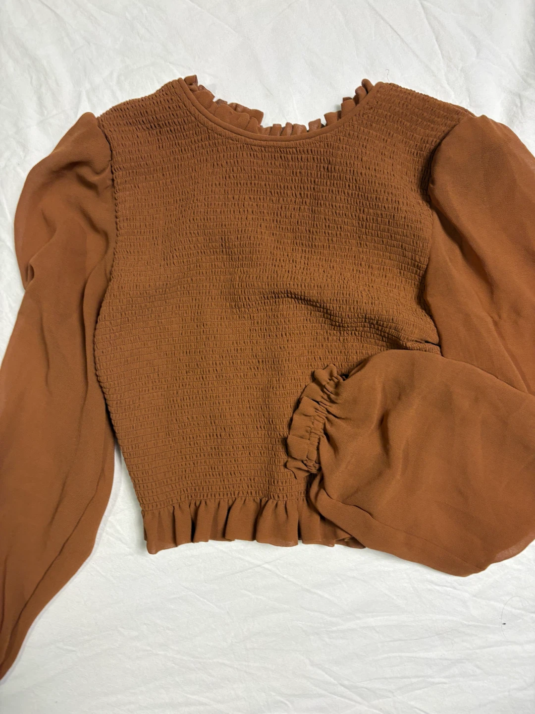 Wilfred Smocked Long-Sleeve Blouse - photo 2