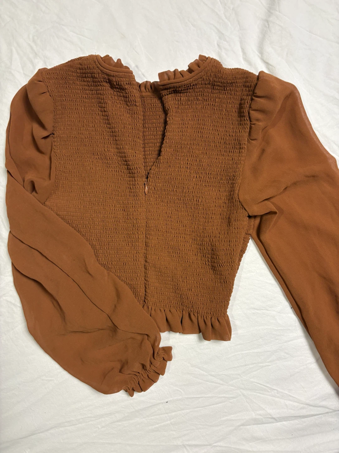 Wilfred Smocked Long-Sleeve Blouse - photo 3
