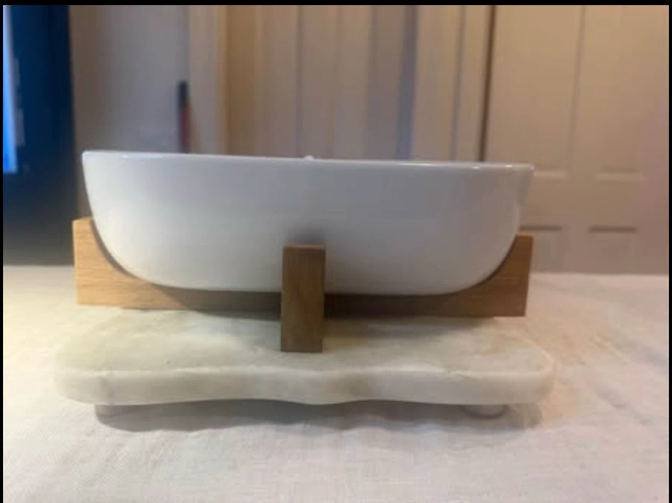 Crate & Barrel Ceramic Oven-to-Table Divided Serving Bowl