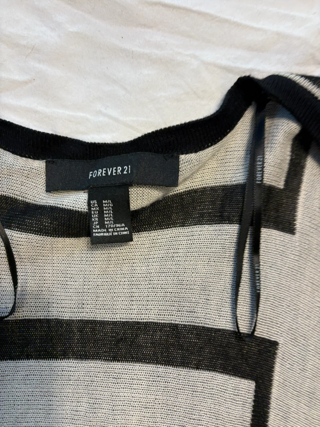 Forever 21 Black and White Geometric Cardigan