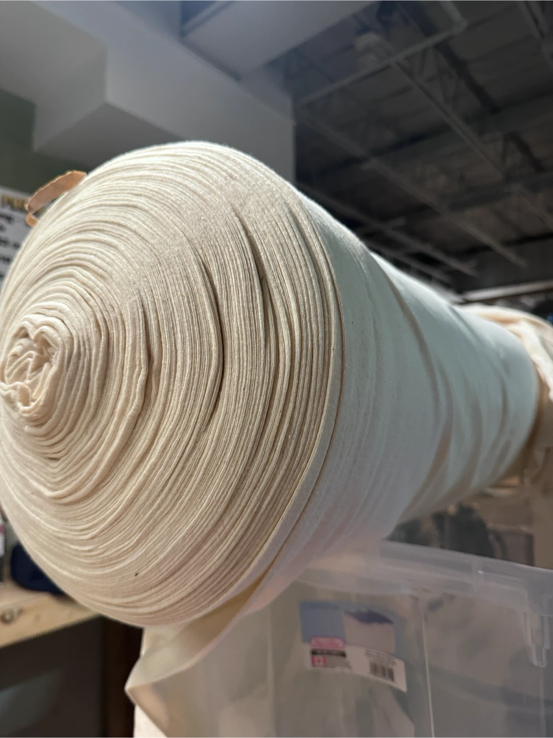 Large Roll of Cream Cotton Fabric - photo 2