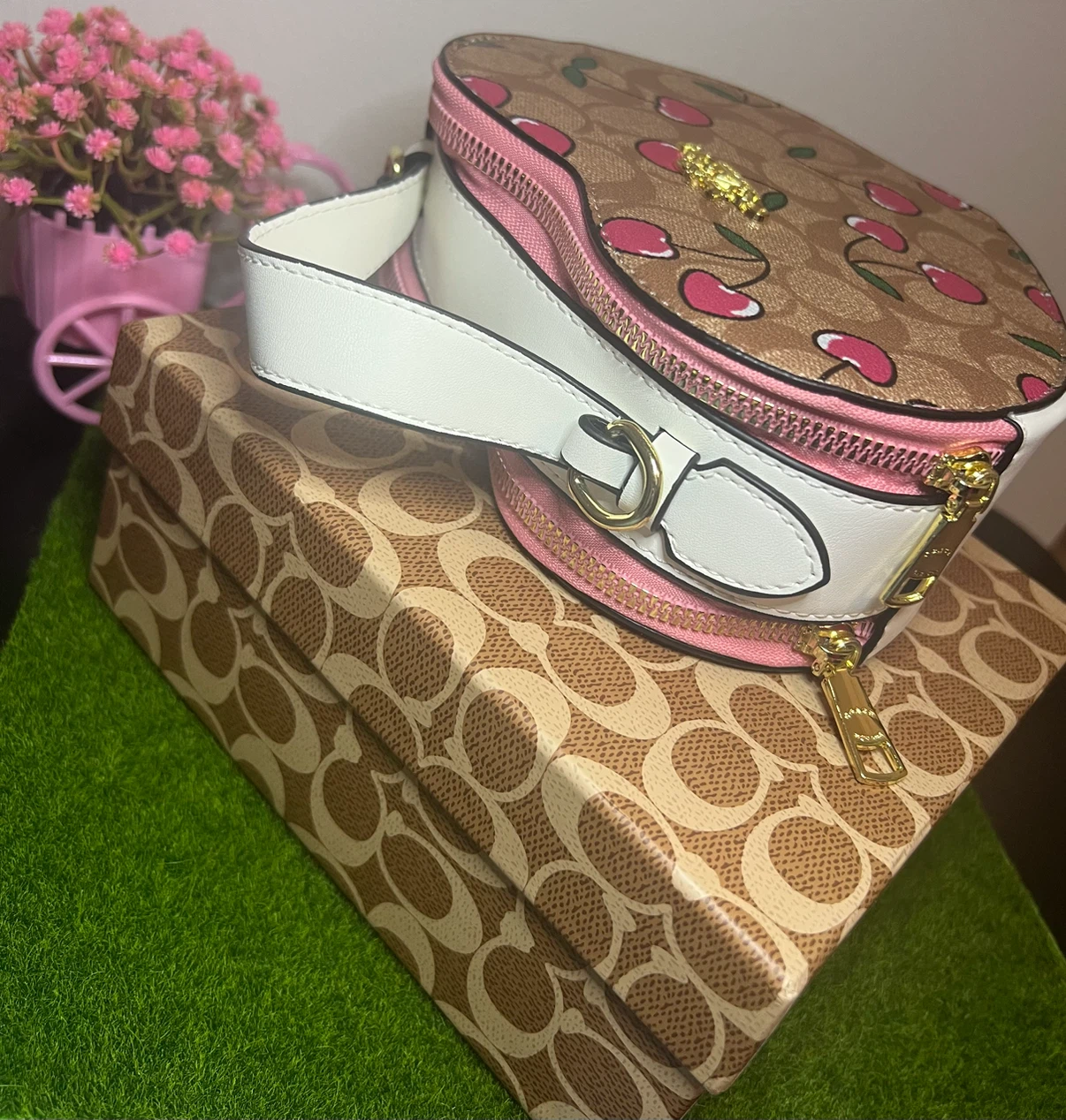 Coach Heart Crossbody Bag with Cherry Print - photo 3