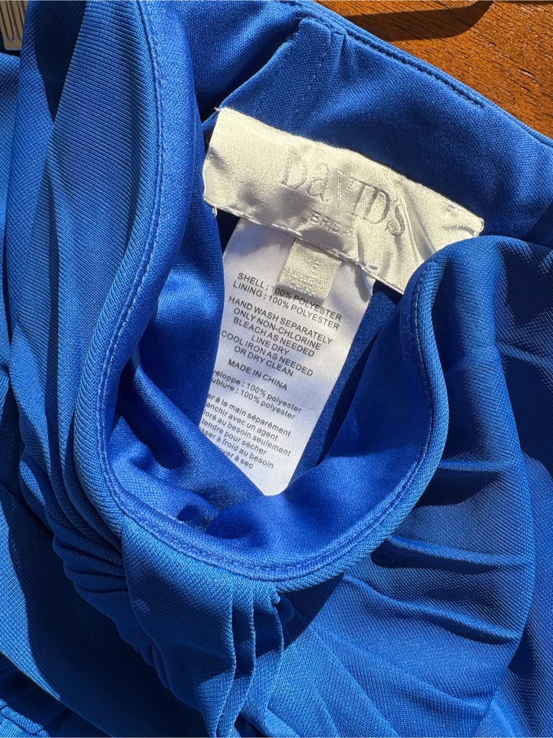 Size 16 David's Bridal Strapless Blue Dress Size 16 - photo 3