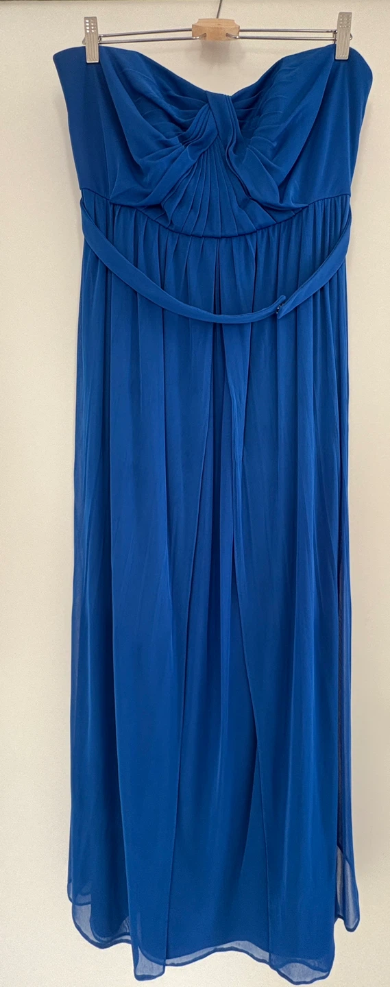Size 16 David's Bridal Strapless Blue Dress Size 16