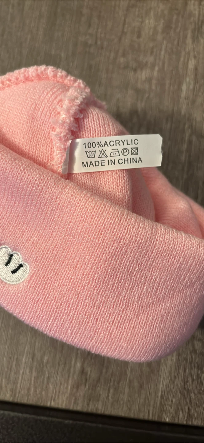 Pink Cat Embroidered Beanie - photo 2
