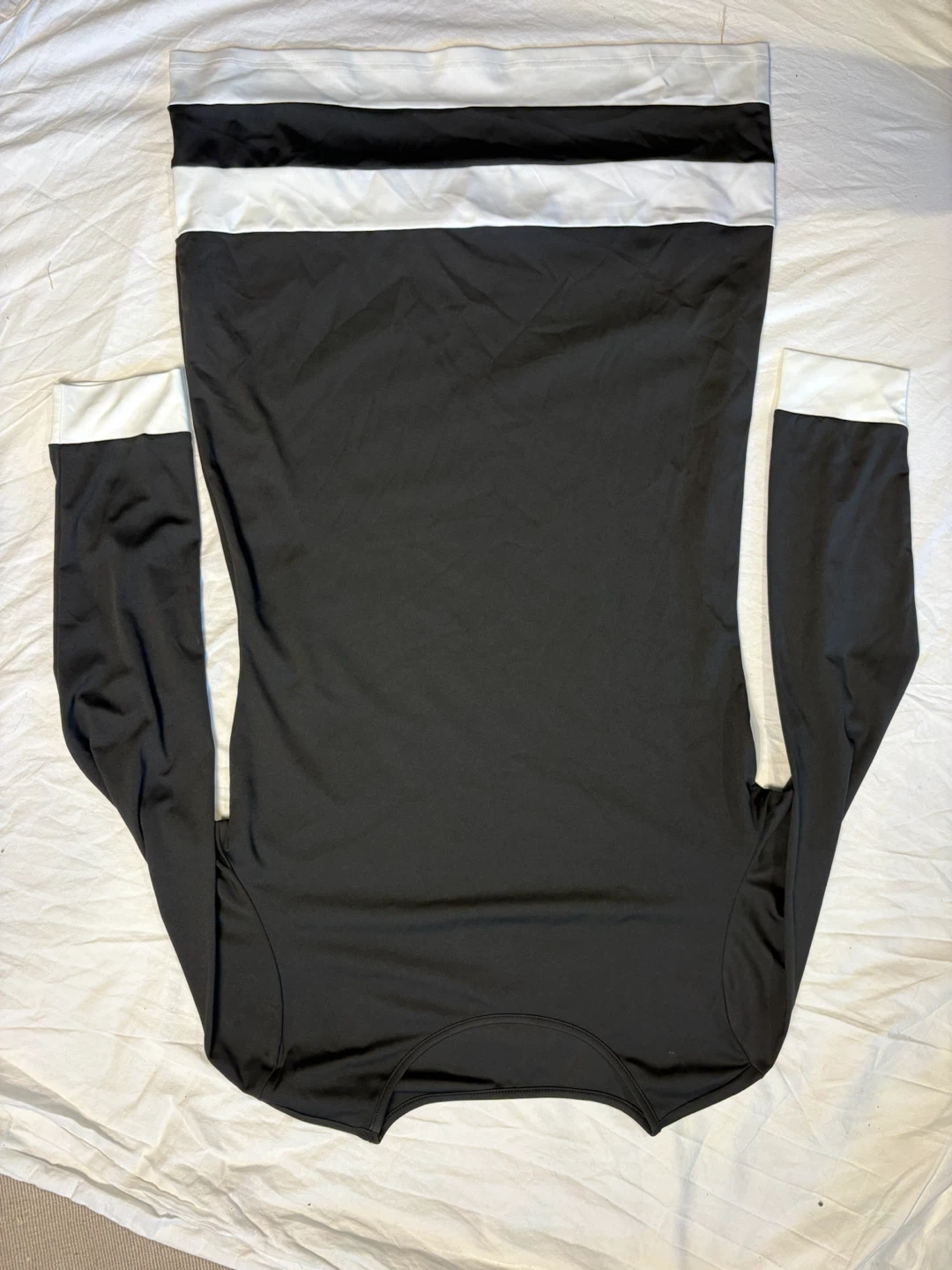 Black and white long-sleeved top