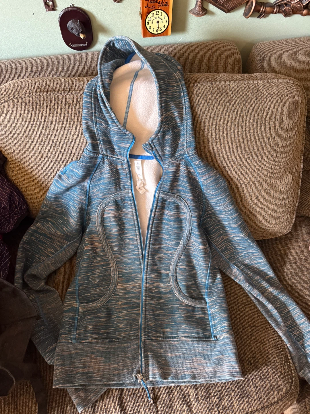 Lululemon Women's Zip-Up Hoodie Blue Size 10