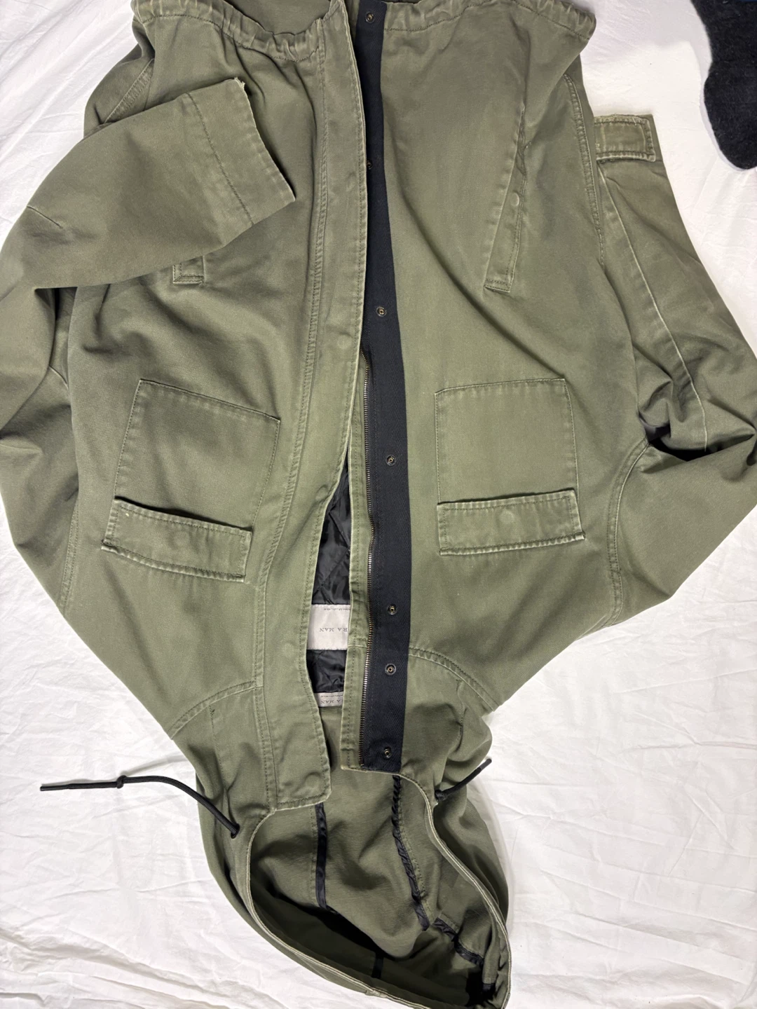 Zara Man Olive Green Hooded Jacket - photo 2