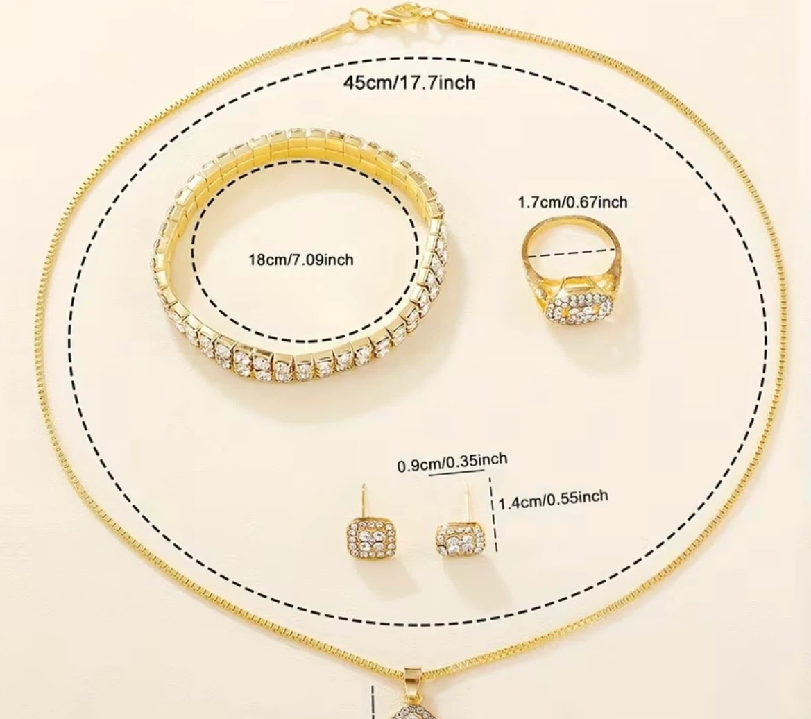 Gold Tone Rhinestone Jewellery Set - photo 2