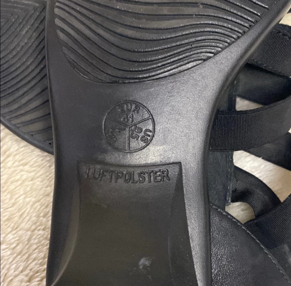 Black Luftpolster Elastic Sandals Size 9 1/2 - photo 3
