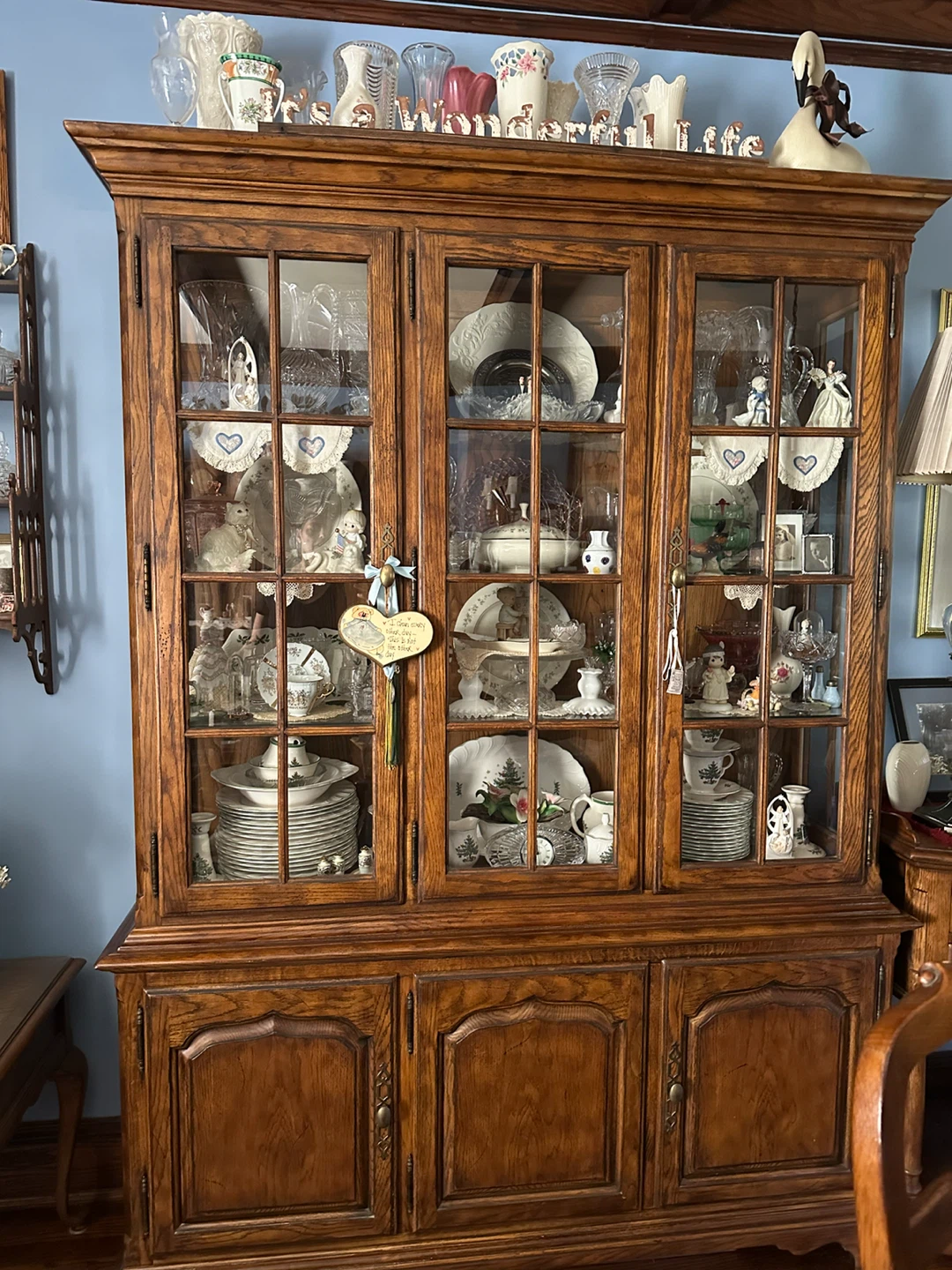 Traditional Oak China Cabinet