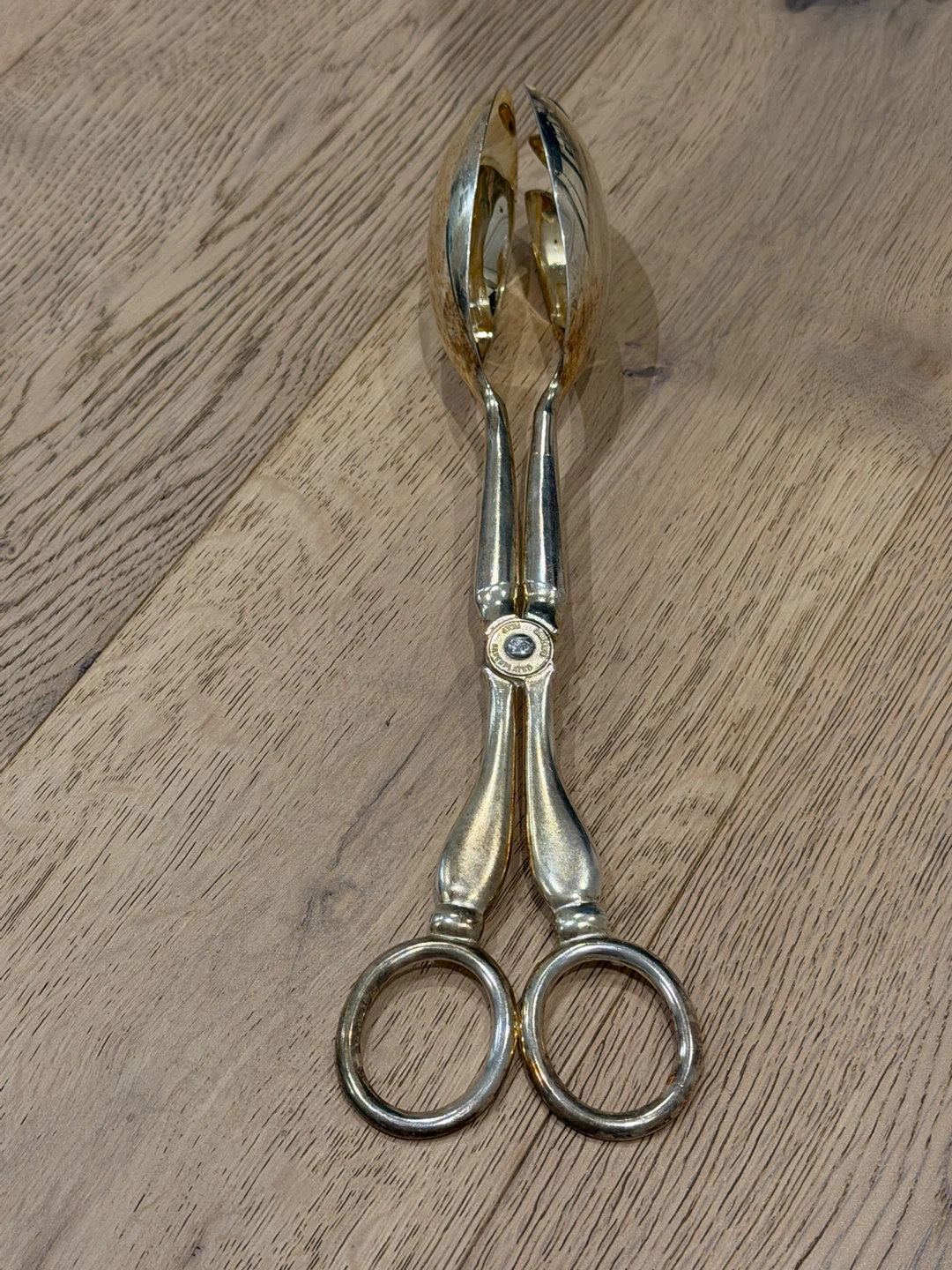 Vintage Italian Silver-Plated Salad Tongs