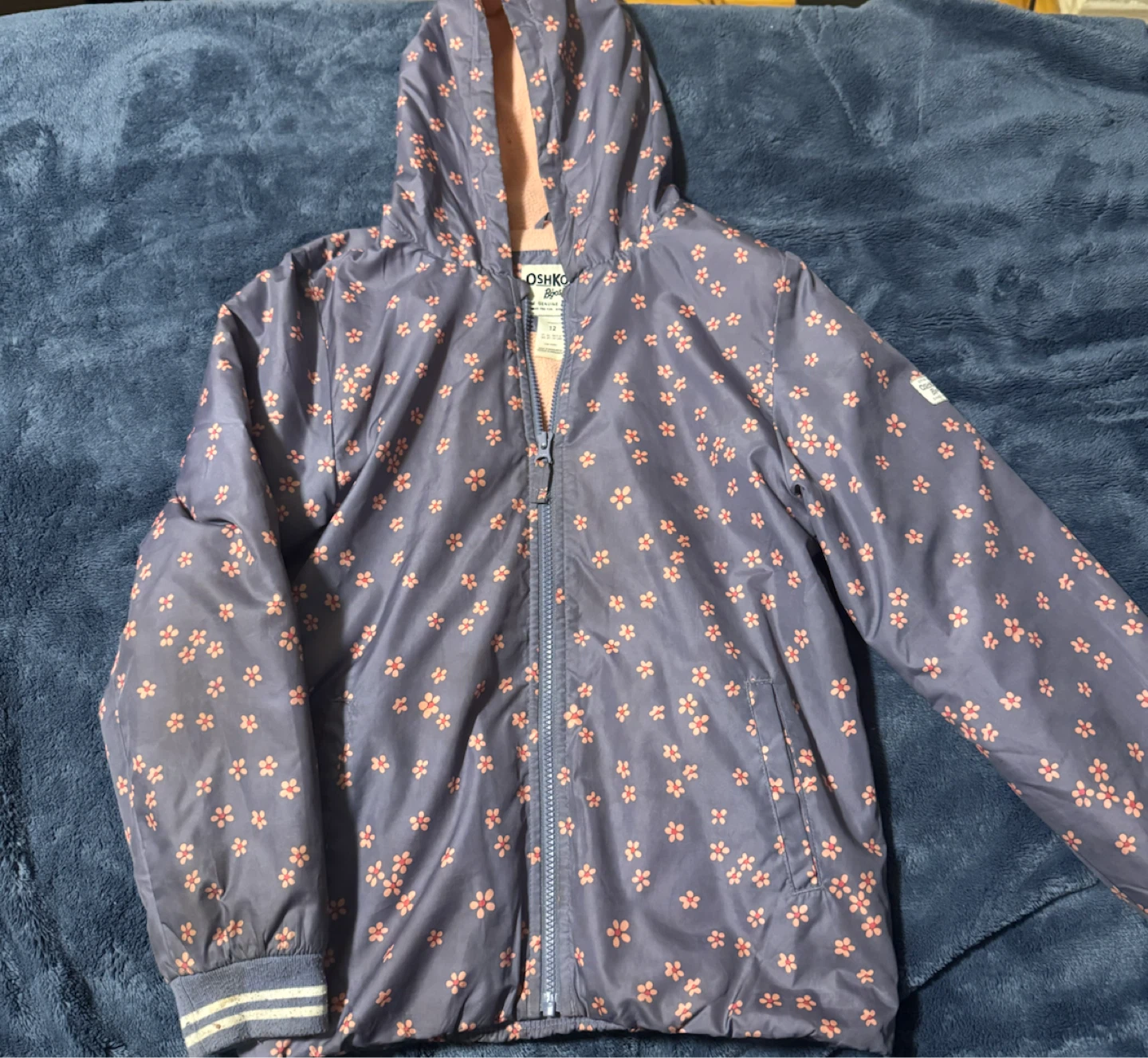 floral fleece-lined jacket