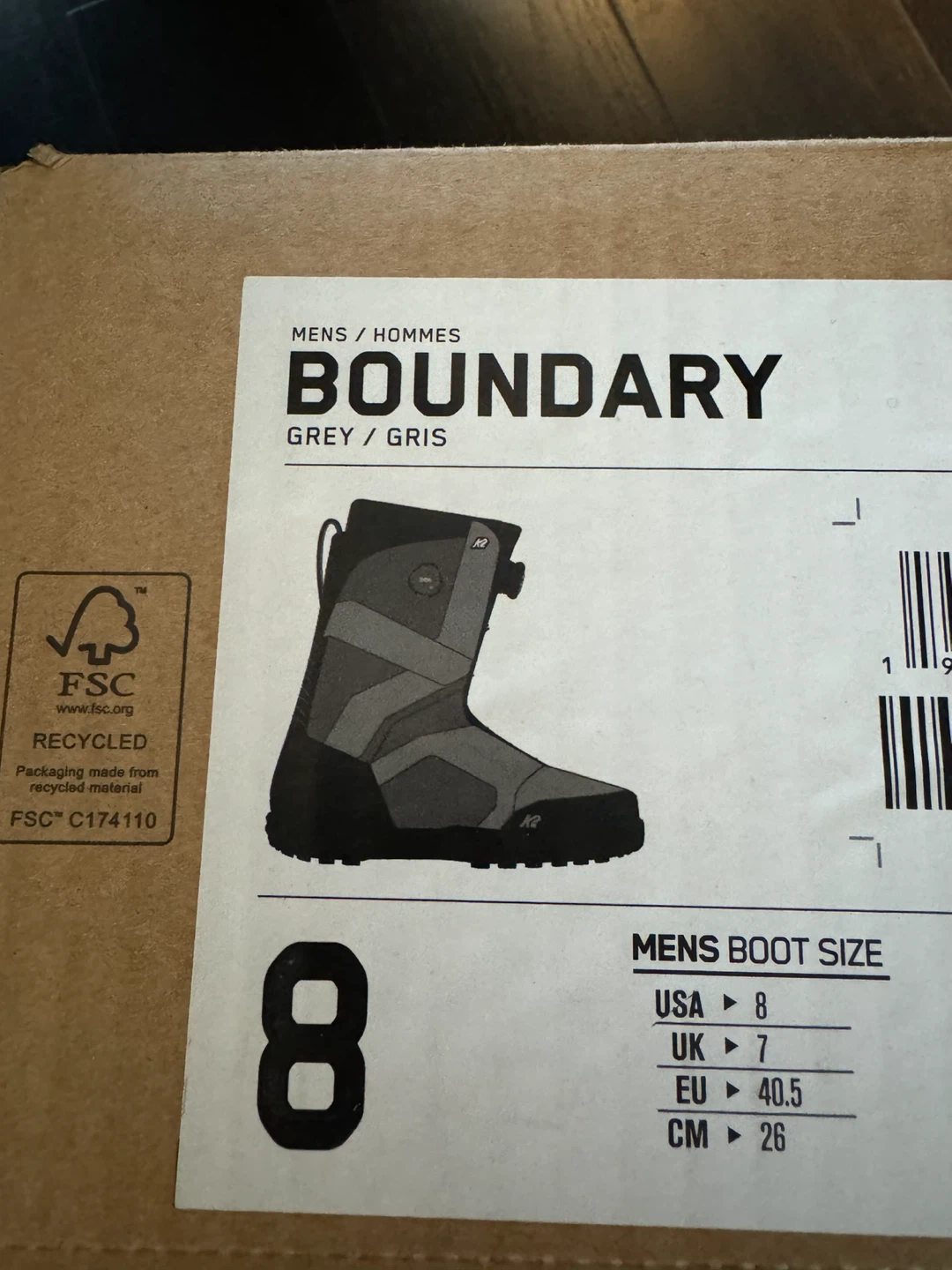 2026 K2 Boundary Men's Snowboard Boots - Size 8 - photo 4