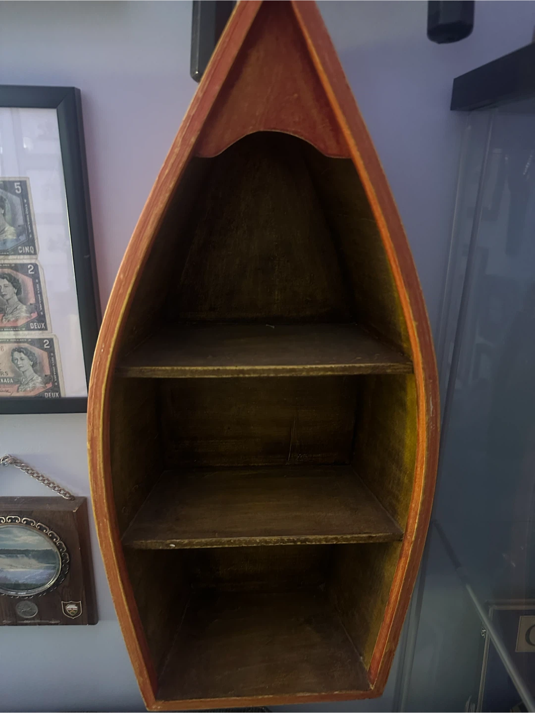 Rustic Wooden Boat Shaped Shelf - photo 2