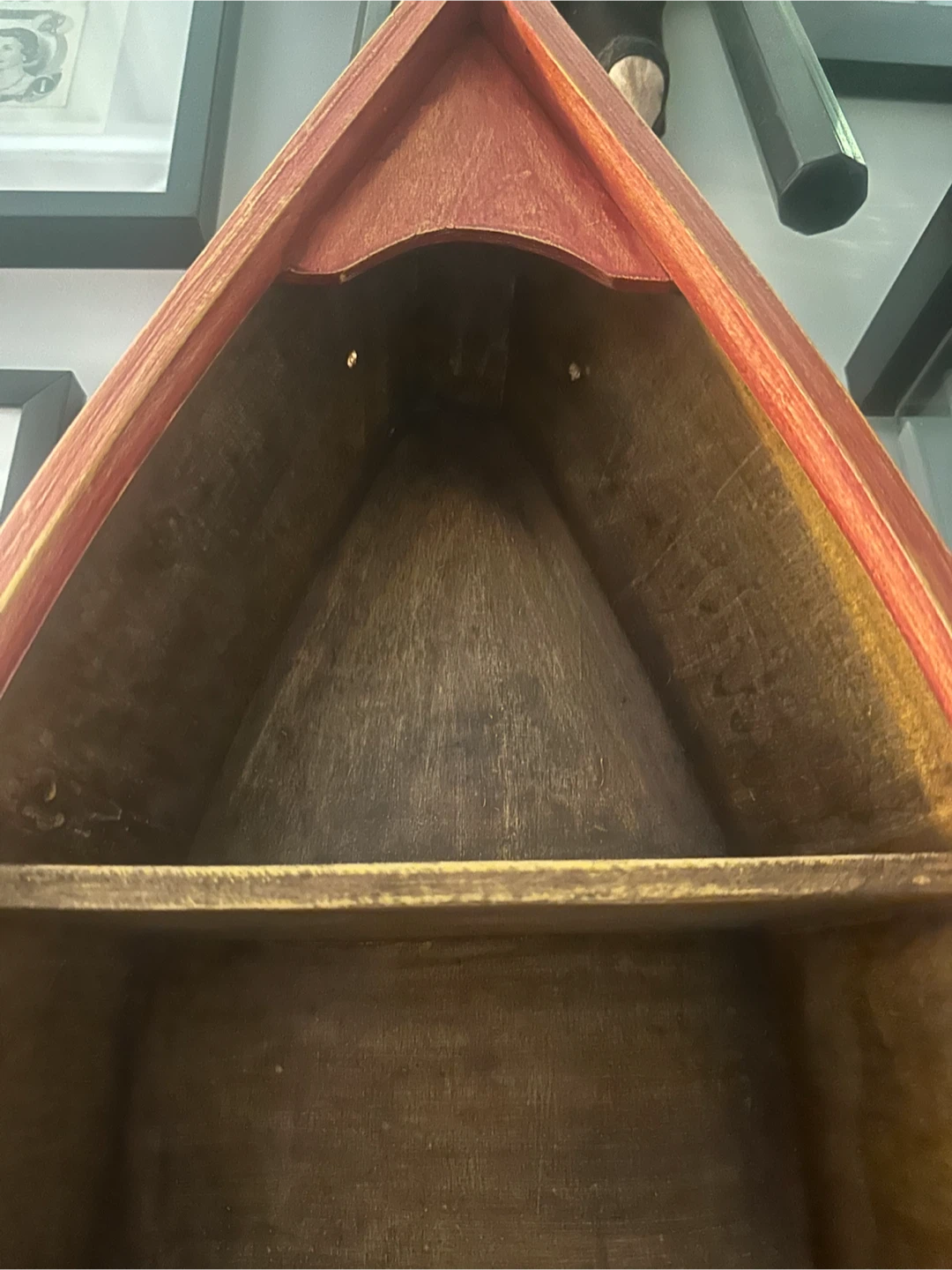 Rustic Wooden Boat Shaped Shelf - photo 4