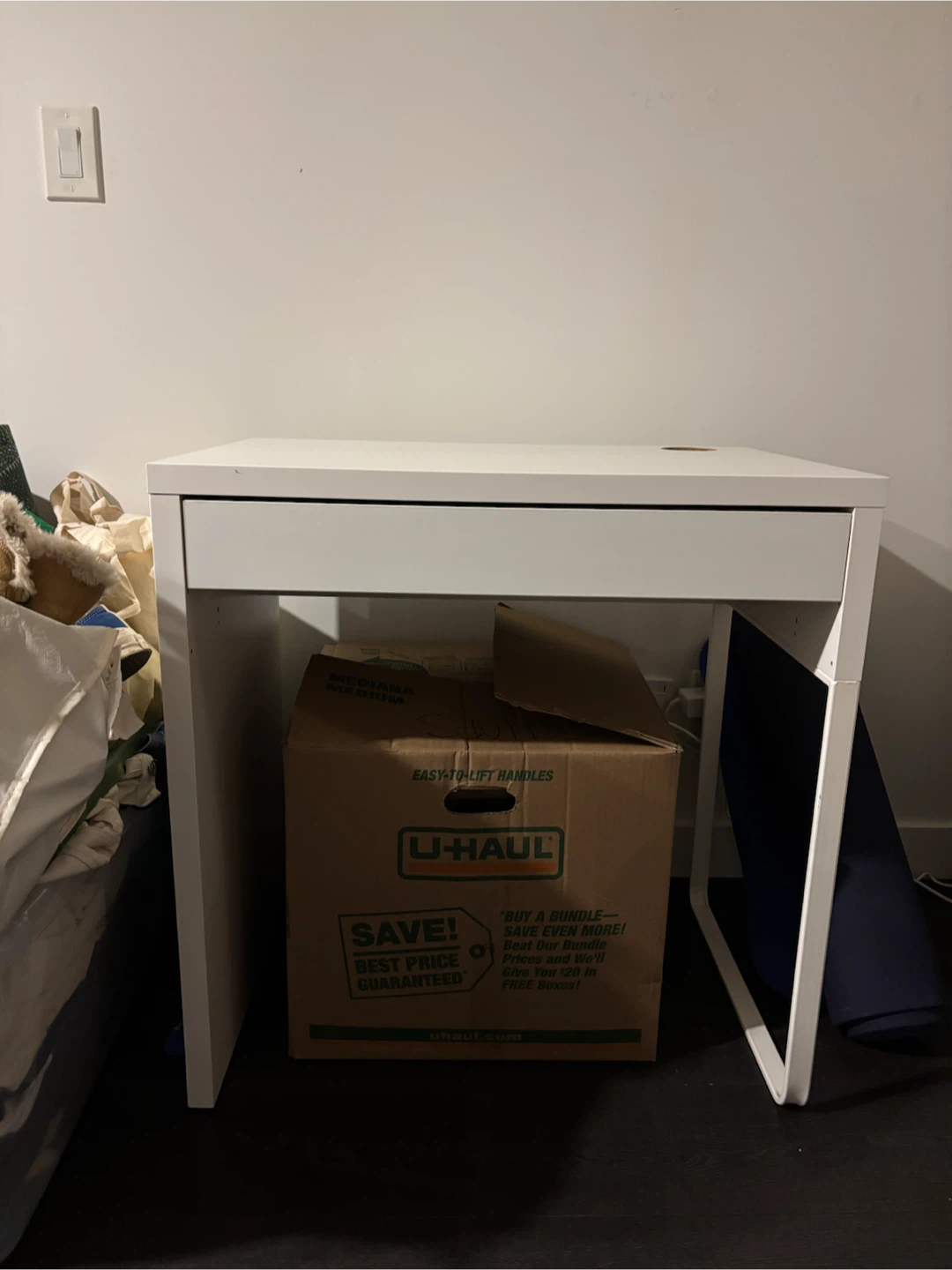Minimalist White Desk with Drawer IKEA