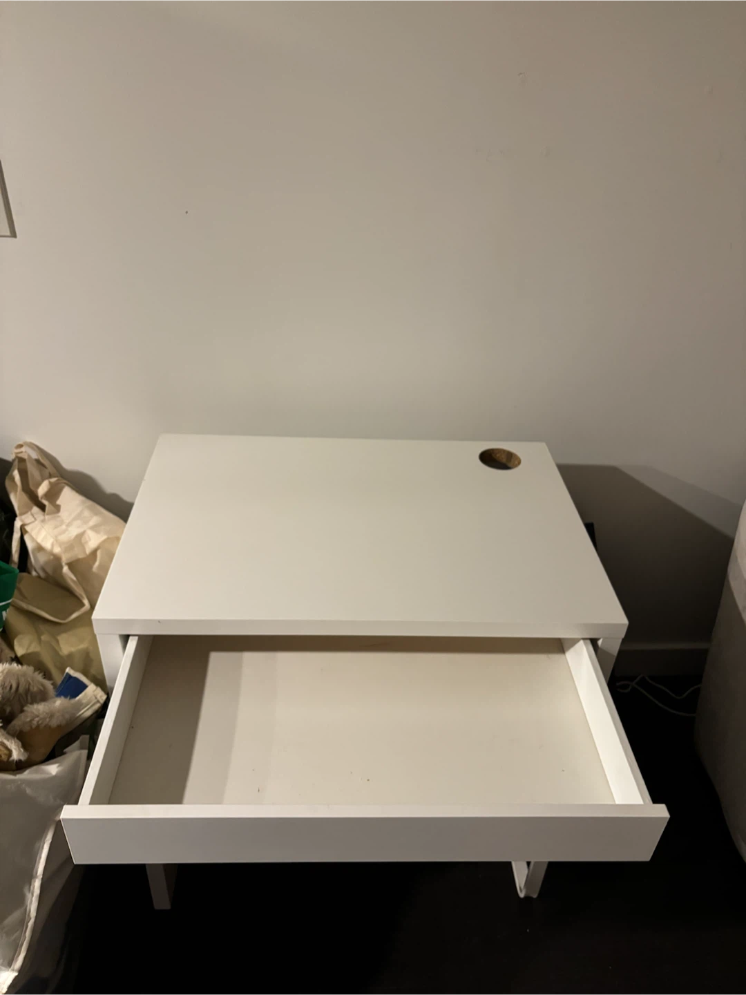 Minimalist White Desk with Drawer IKEA - photo 2