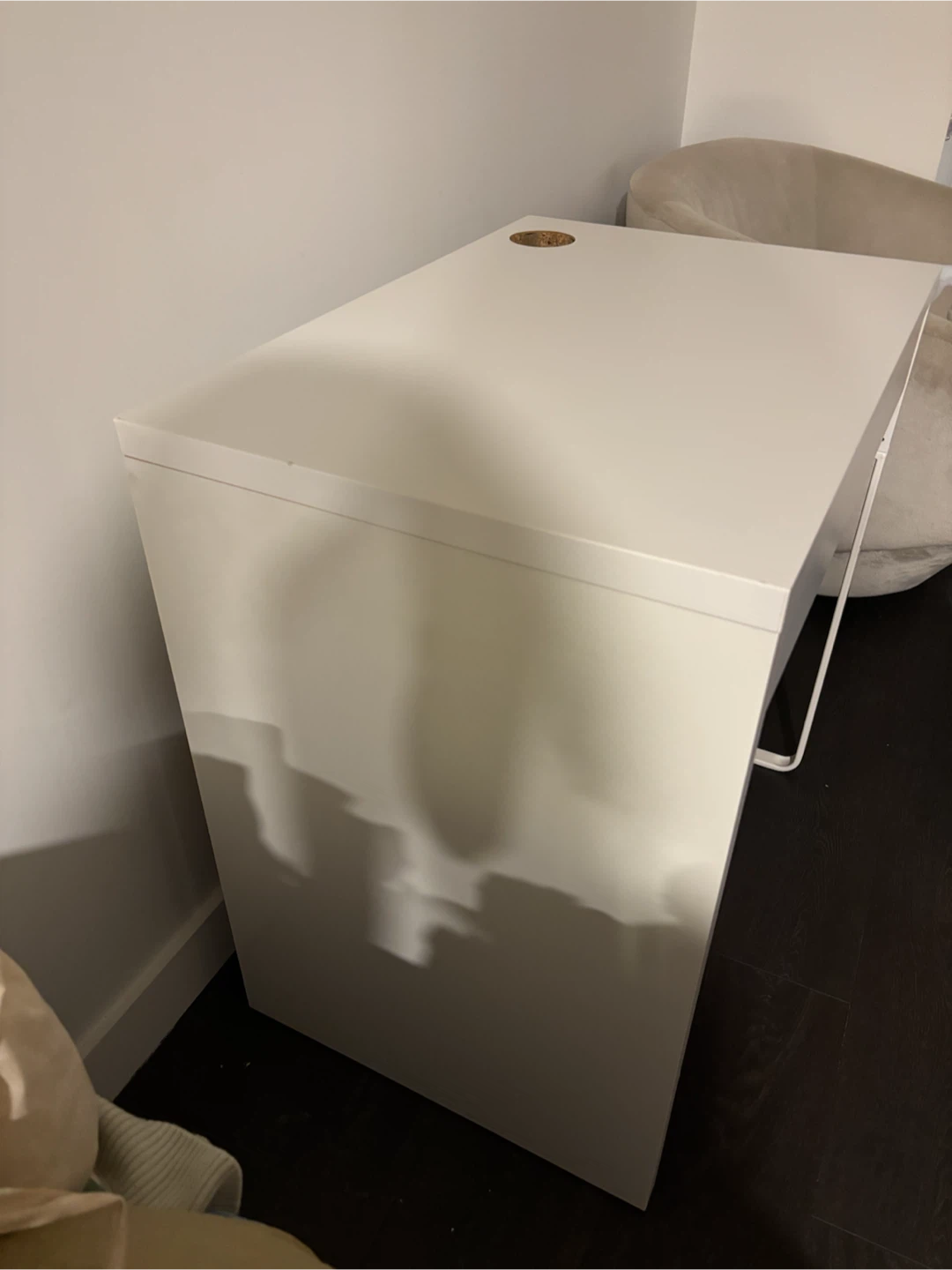 Minimalist White Desk with Drawer IKEA - photo 4