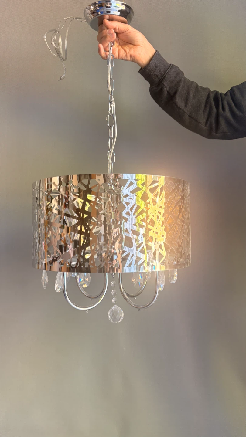Chrome Crystal Chandelier Light Fixture