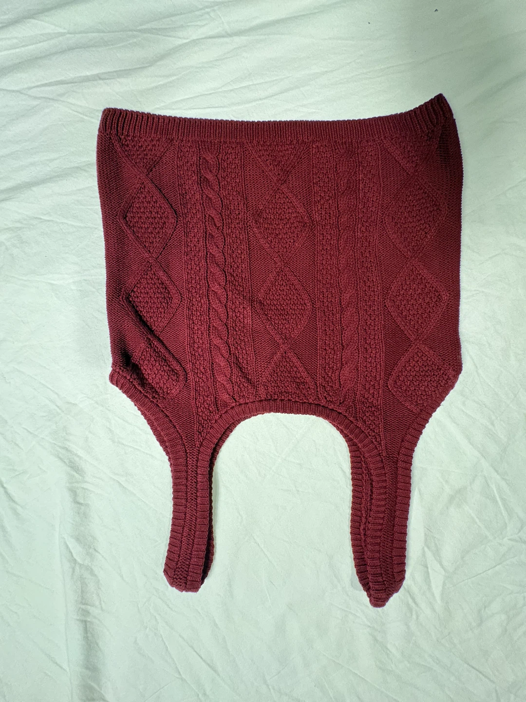 Stradivarius Burgundy Cable Knit Tank Top - photo 3