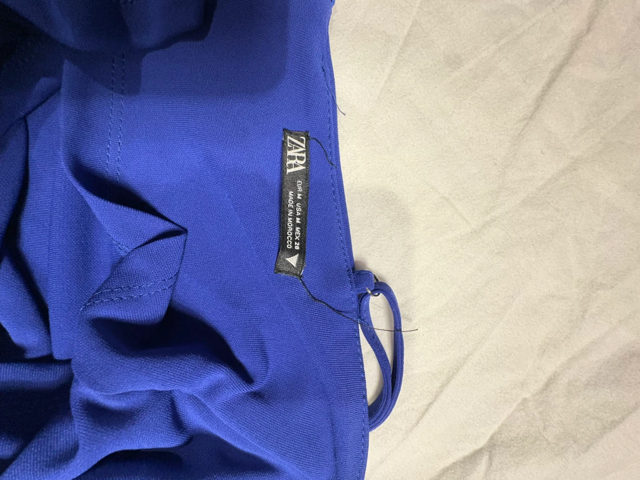 Zara Royal Blue Ruched Midi Dress