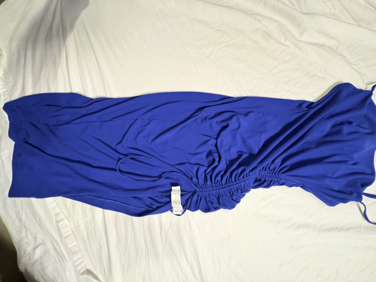 Zara Royal Blue Ruched Midi Dress - photo 2