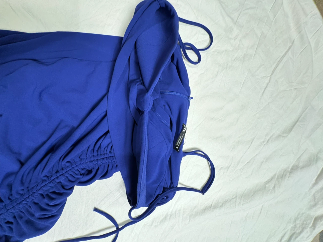 Zara Royal Blue Ruched Midi Dress - photo 3