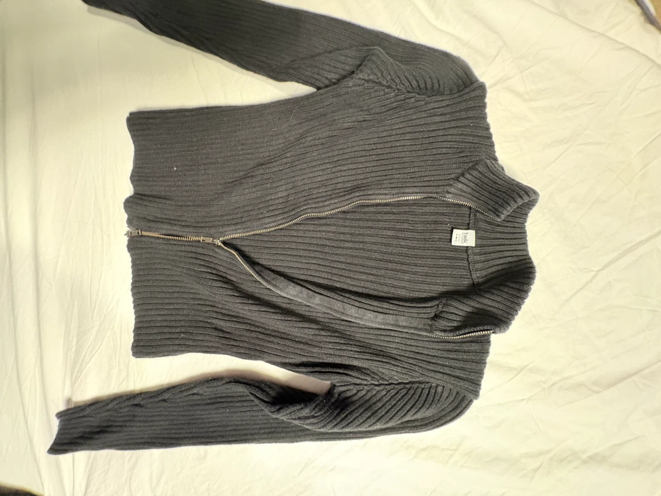Twik par Simons ribbed zip-up sweater