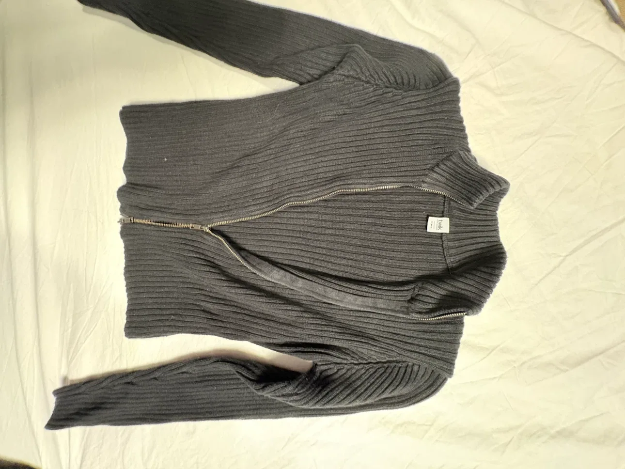 Twik par Simons ribbed zip-up sweater