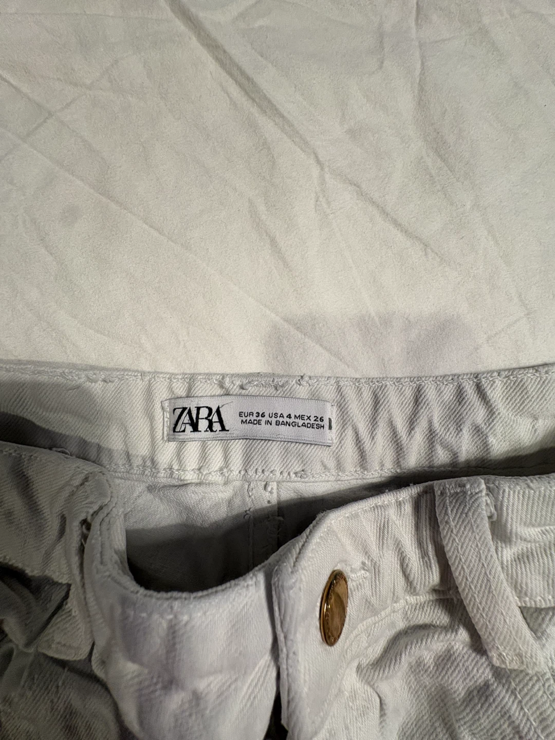 Zara White Denim Jeans