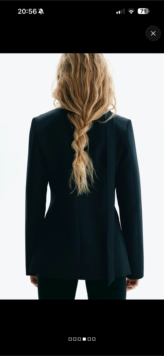 ZARA Black Blazer with Scarf Detail - photo 4