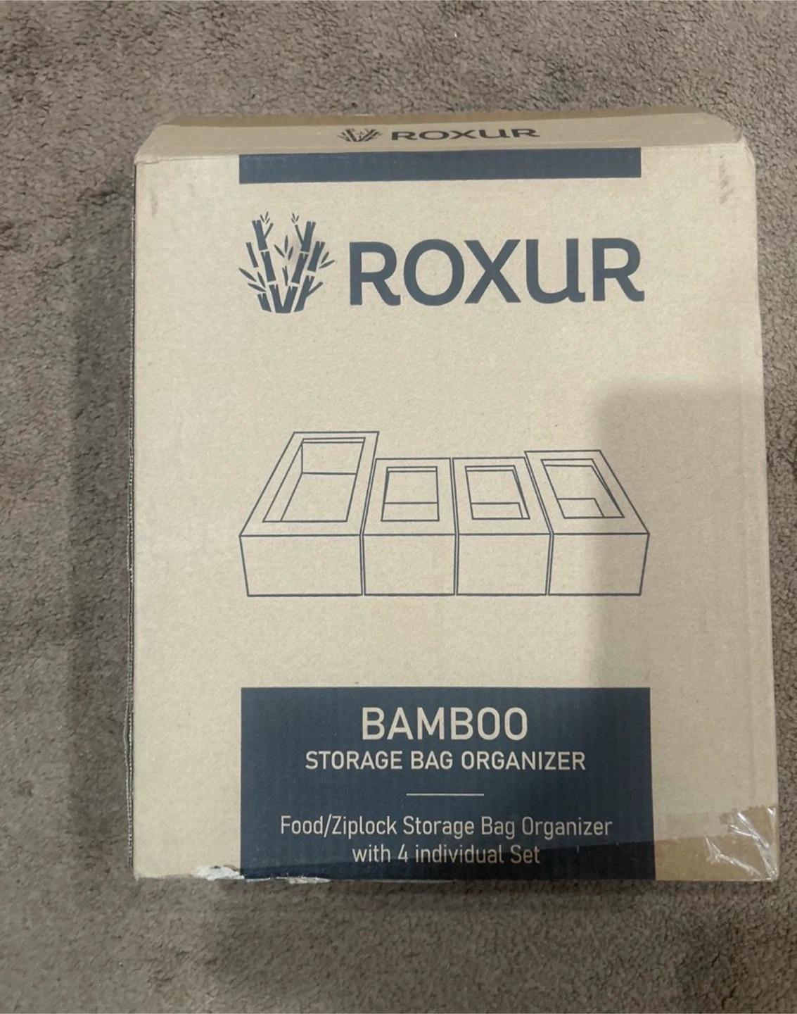 Roxur Bamboo Storage Bag Organizer Set