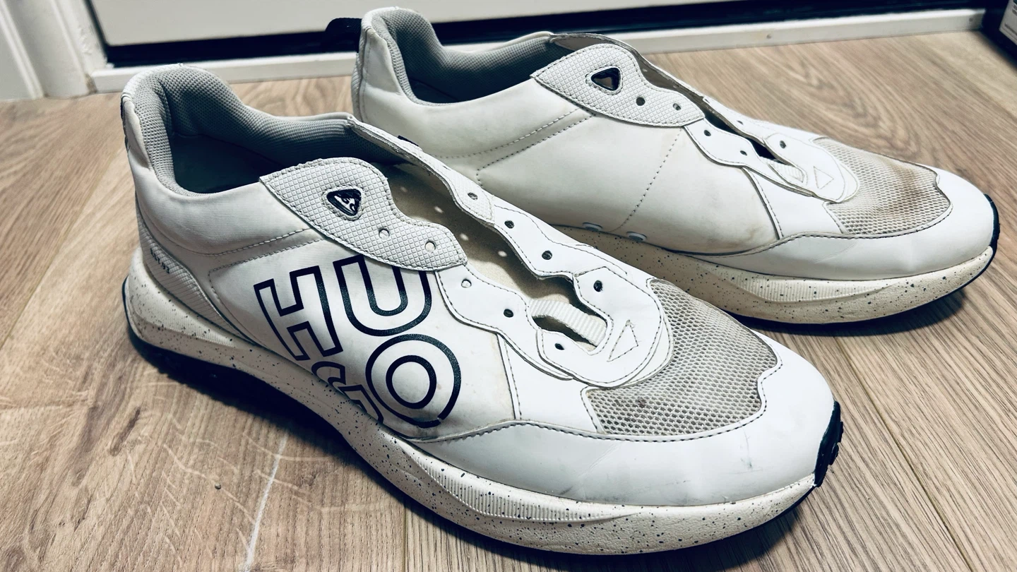HUGO Men’s White Sneakers – Size EU 45 – No Laces