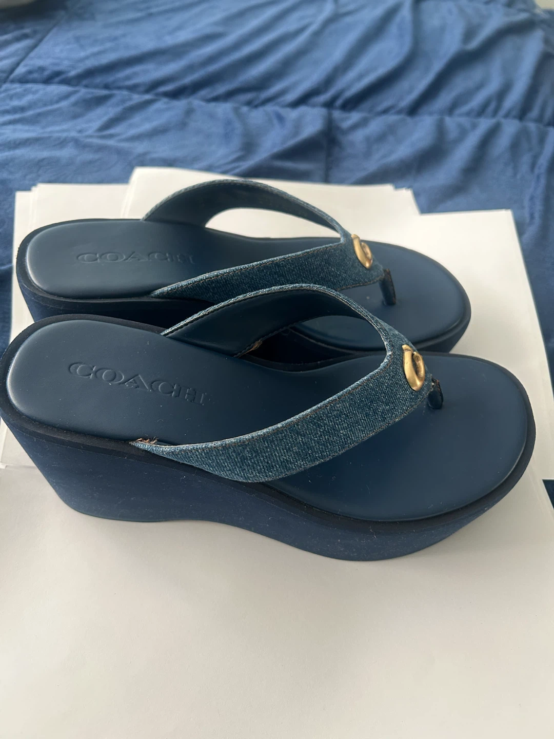 Coach Sculpted C Platform Flip Flops