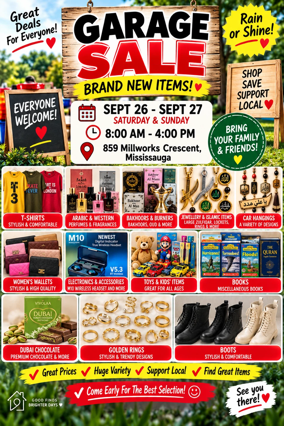 🔥 Huge Garage Sale – Brand New Items – Sept 26 & 27