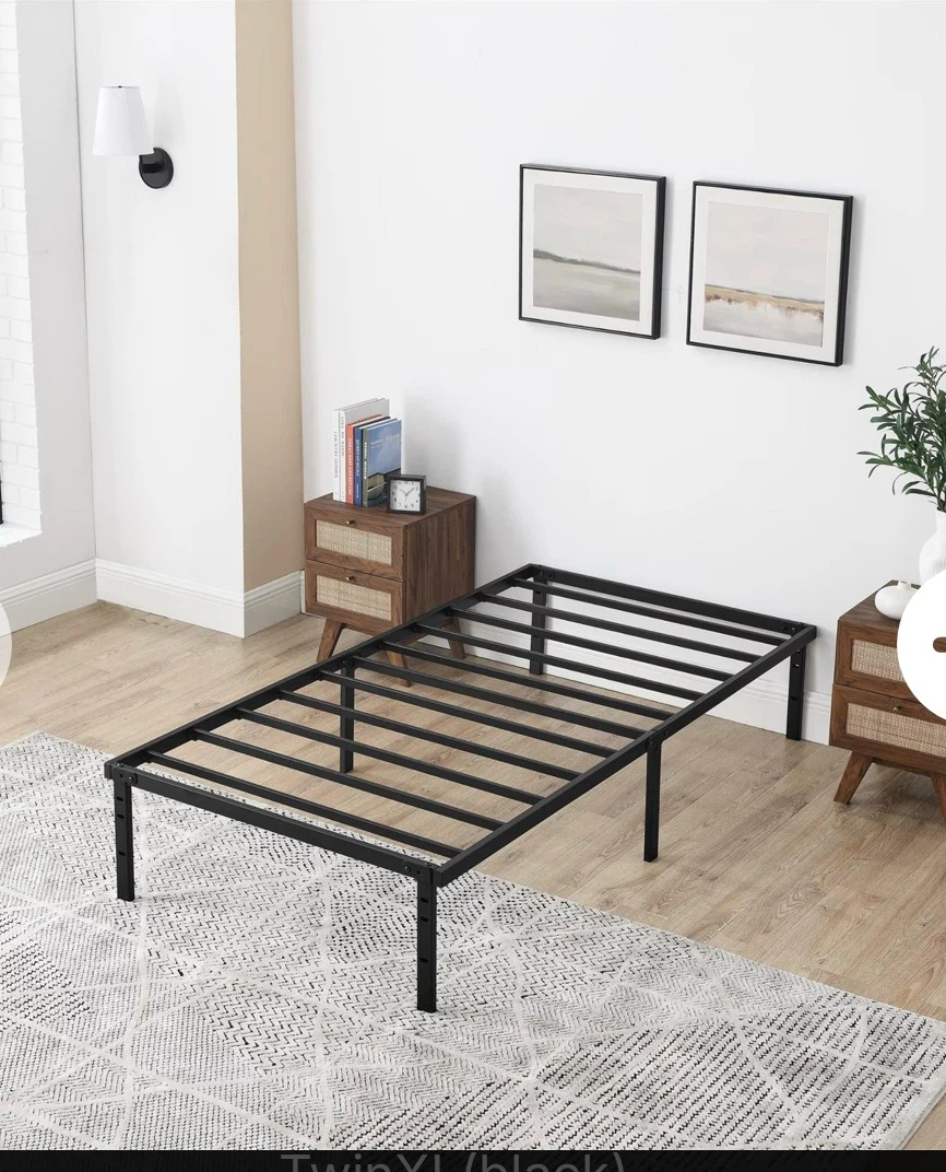 Twin XL Metal Bed Frame - Black - photo 2