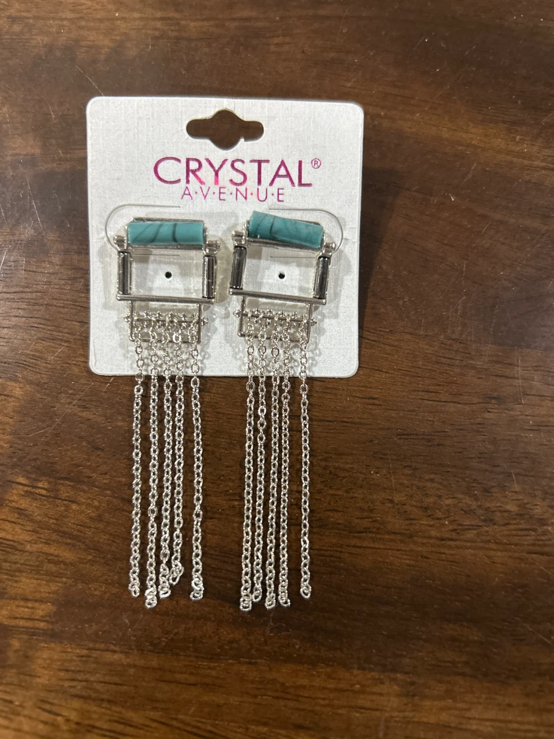 Crystal Avenue Turquoise Tone Drop Earrings