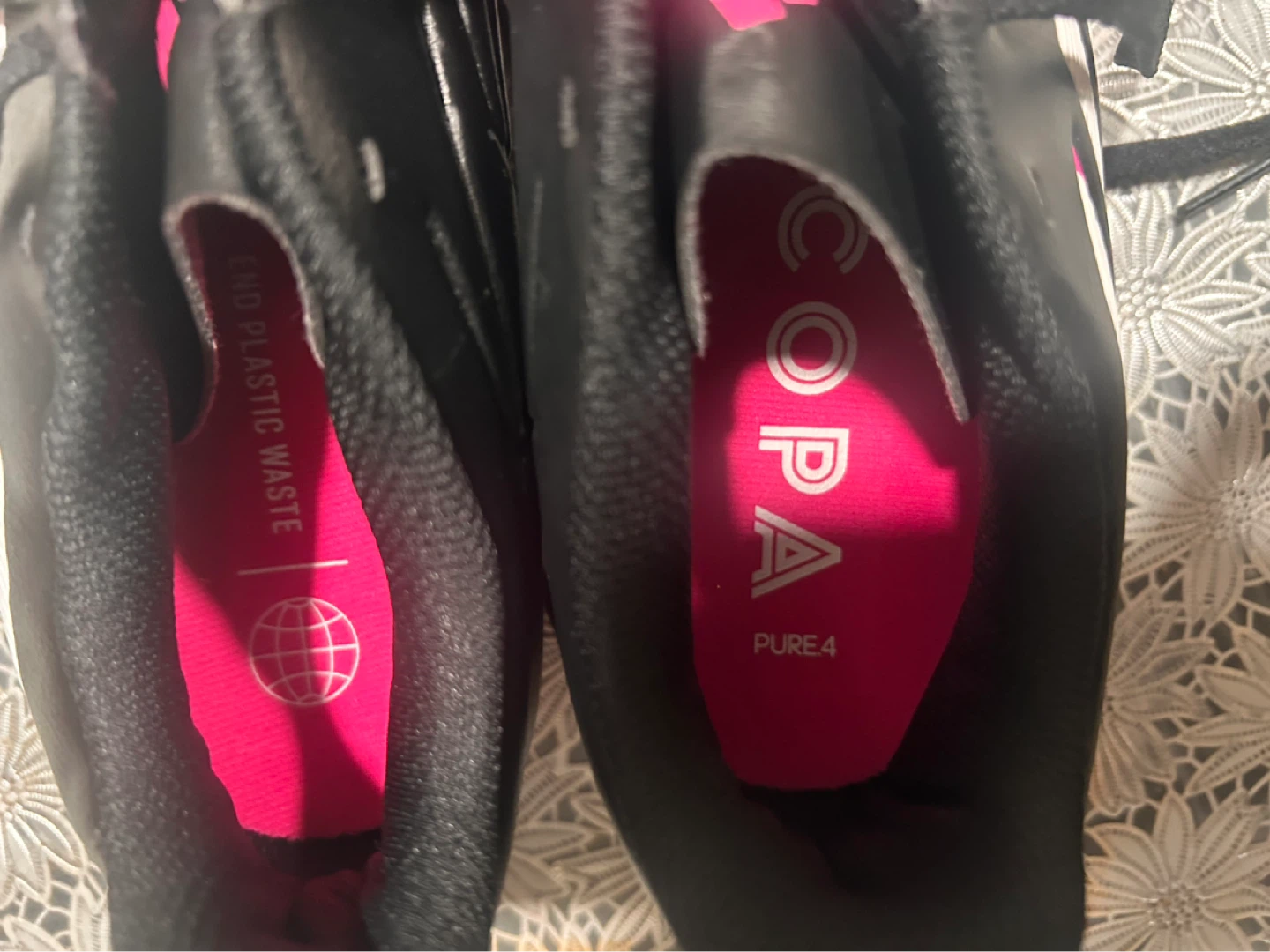 Adidas Copa Pure.4 Soccer Cleats Black/Pink Size 8.5 US