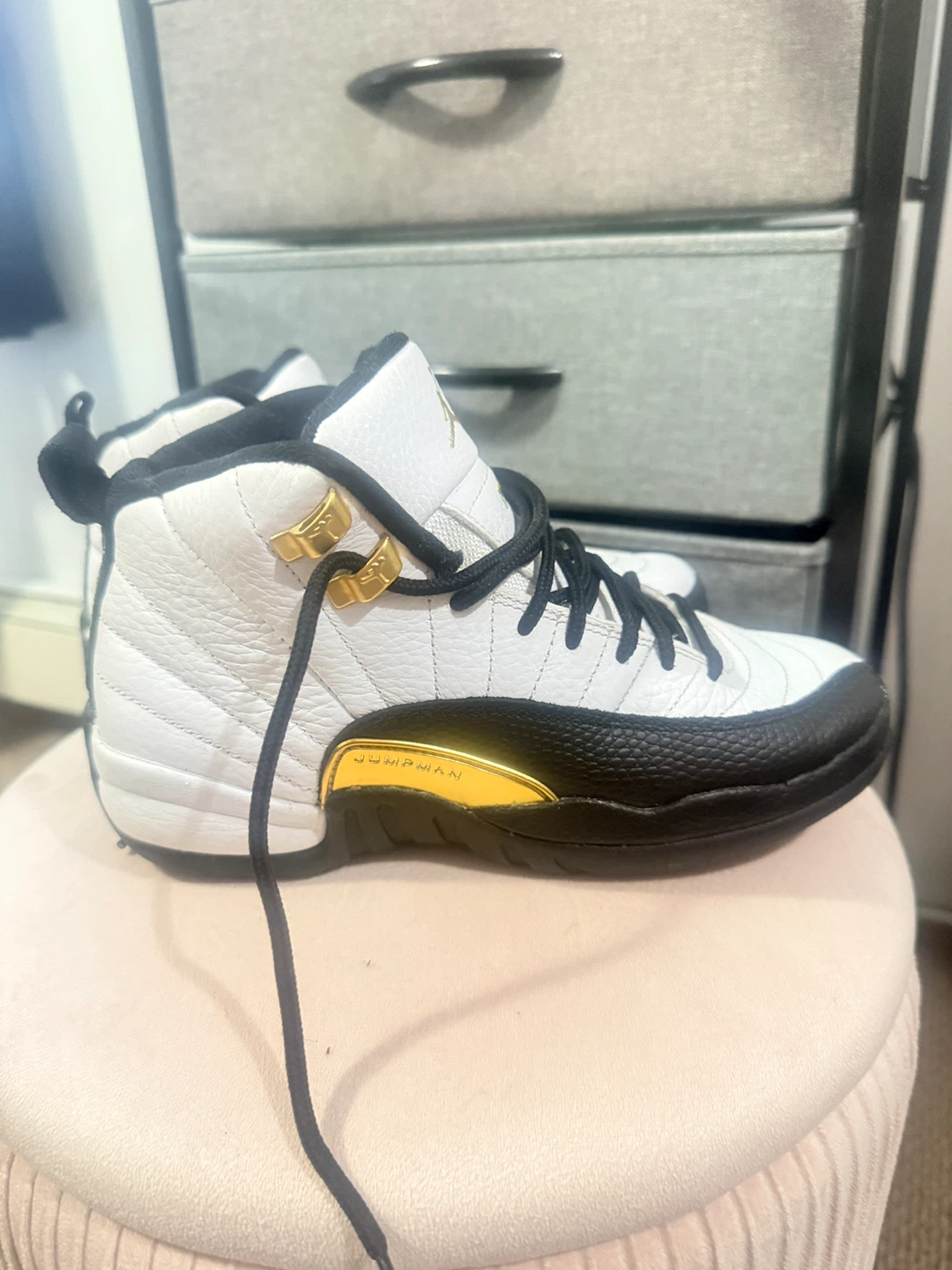 Nike Air Jordan 12 Retro White/Black-Gold (Size 4Y)