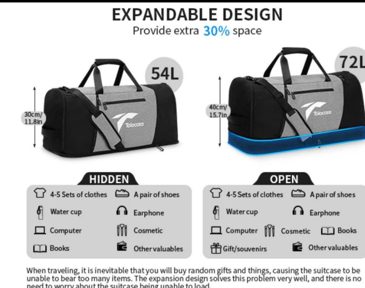 Tolaccea Expandable Large Travel Bag - photo 5
