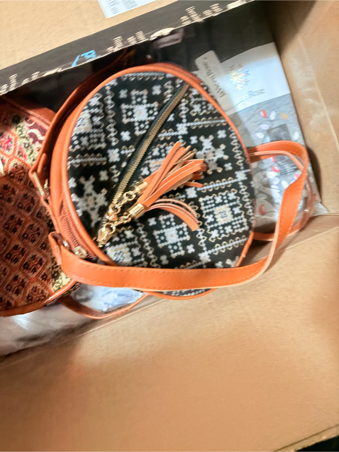 Round Patterned Crossbody Bag - photo 2