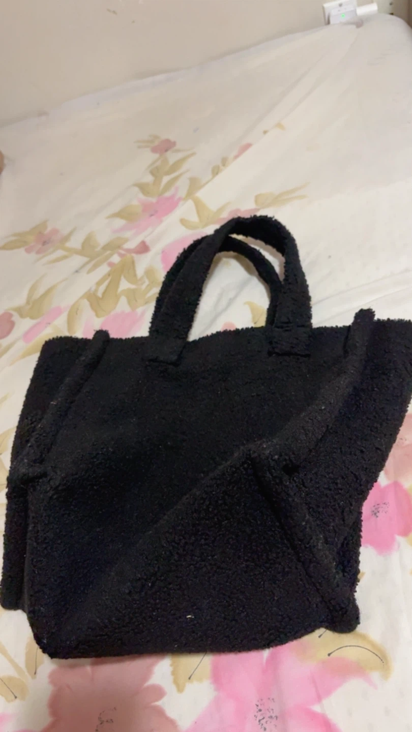 Black Sherpa Tote Bag