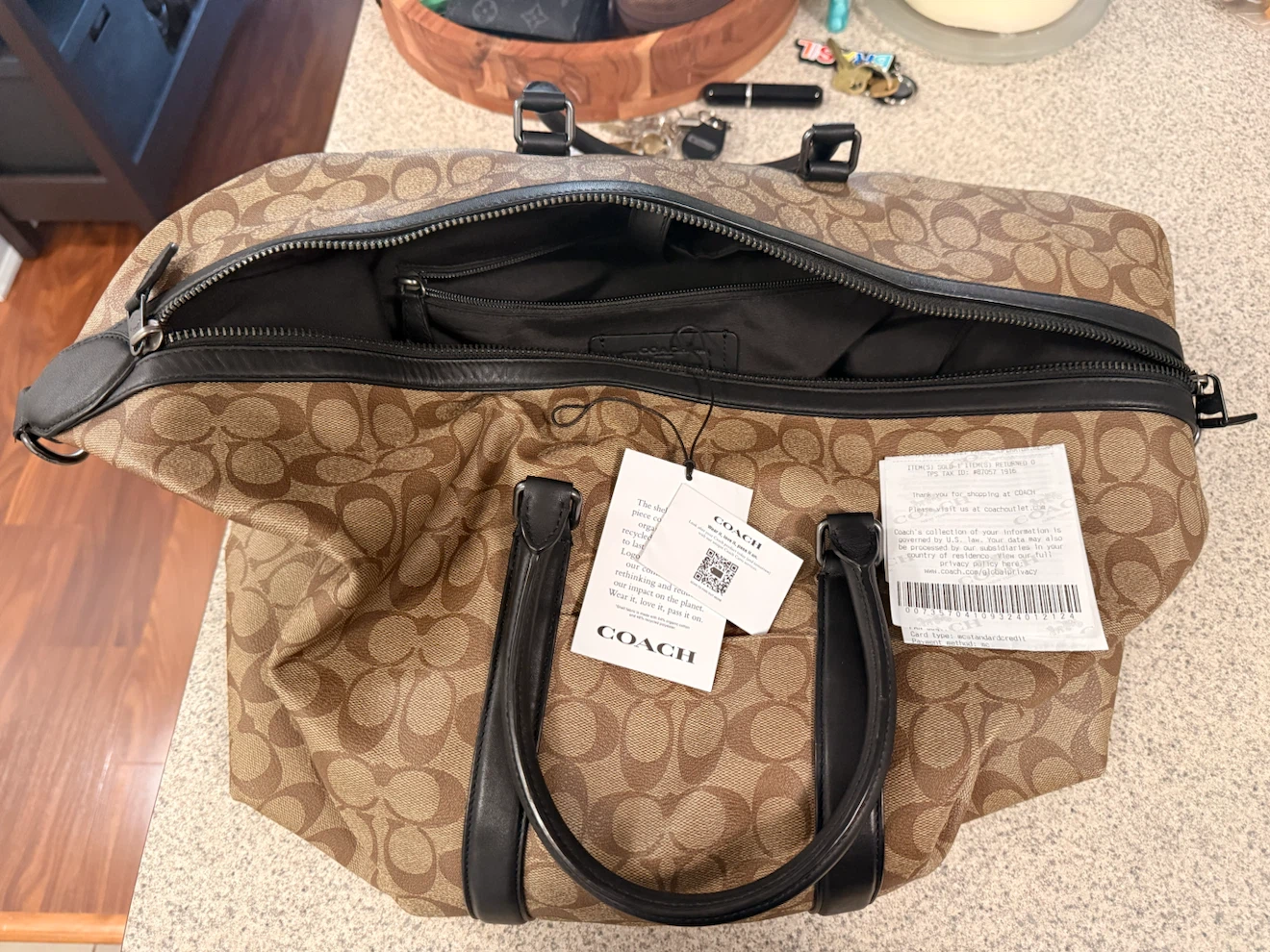 Coach Signature Canvas Travel Bag - Like New