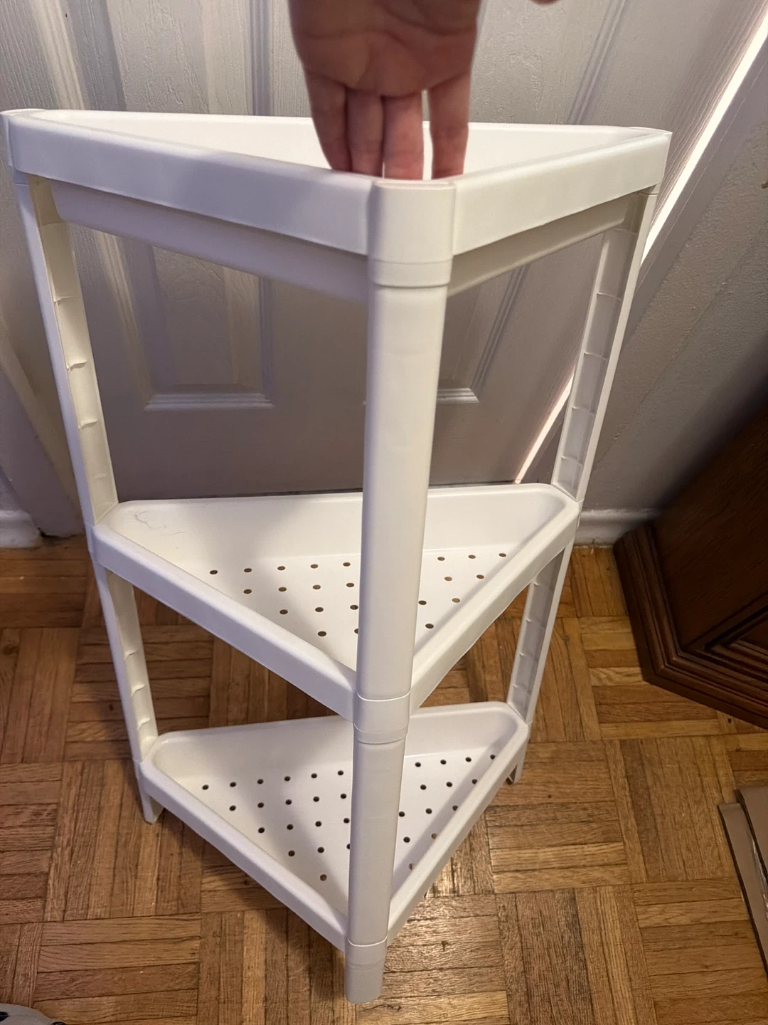 White 3-Tier Corner Shelf - photo 2